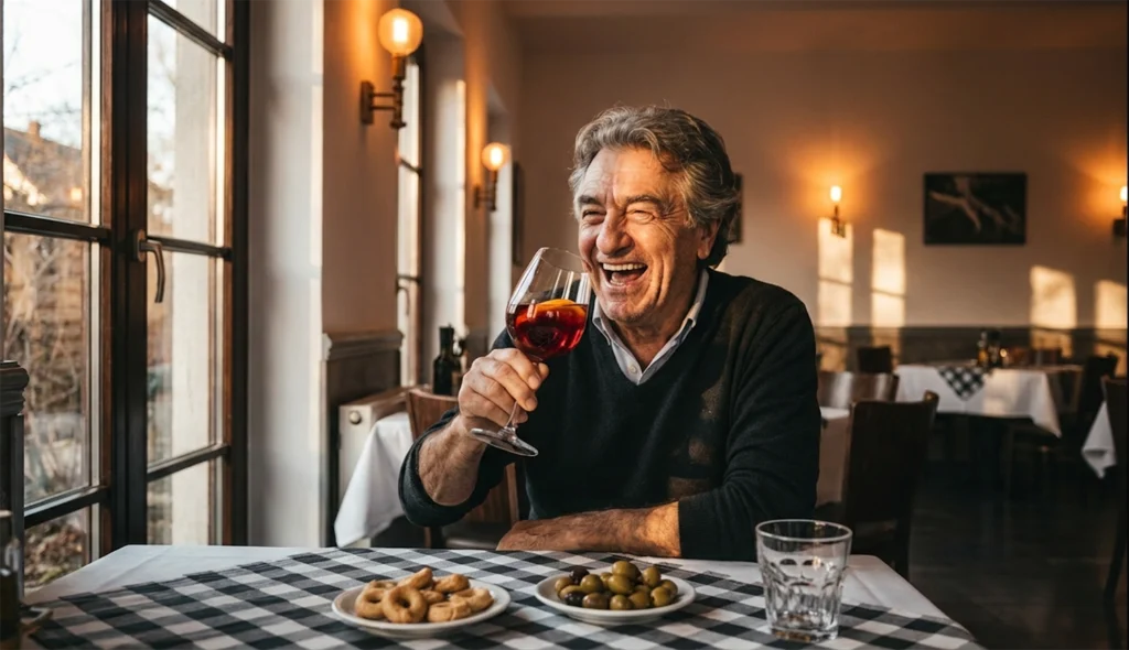 So beginnt ein Abend richtig - Carlo testet im Castello Angelo Buckow eine Auswahl Aperitifs, die den Gaumen wecken